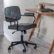Sedia da studio vintage con ruote similpelle nera