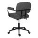 Chaise de bureau vintage avec roulettes similicuir rayé noir | fanmuebles