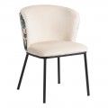 Silla de salón tapizado beige pavo real 58 x 52 x 77 cm