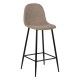 Tabouret de bar haut rembourré en taupe