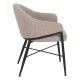 Silla de comedor tapizada beige con brazos