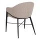 Chaise de salle à manger rembourrée beige avec accoudoirs