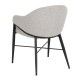 Silla de comedor tapizada gris con brazos