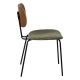 Chaise de salle à manger avec dossier naturel et revêtement vert