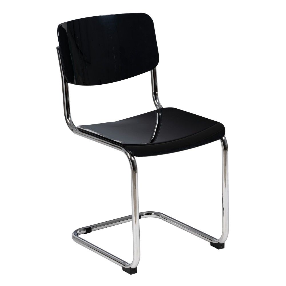 Chaise de salle à manger en ABS gris avec pieds métalliques de 43,50 x 50 x 83 cm.