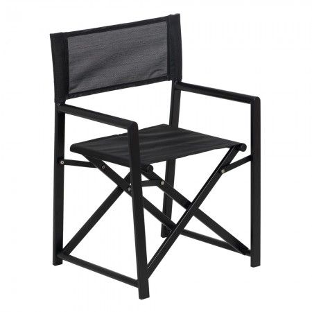 Silla de comedor director Negro aluminio - TEXTILENO 56 x 53 x 84 cm