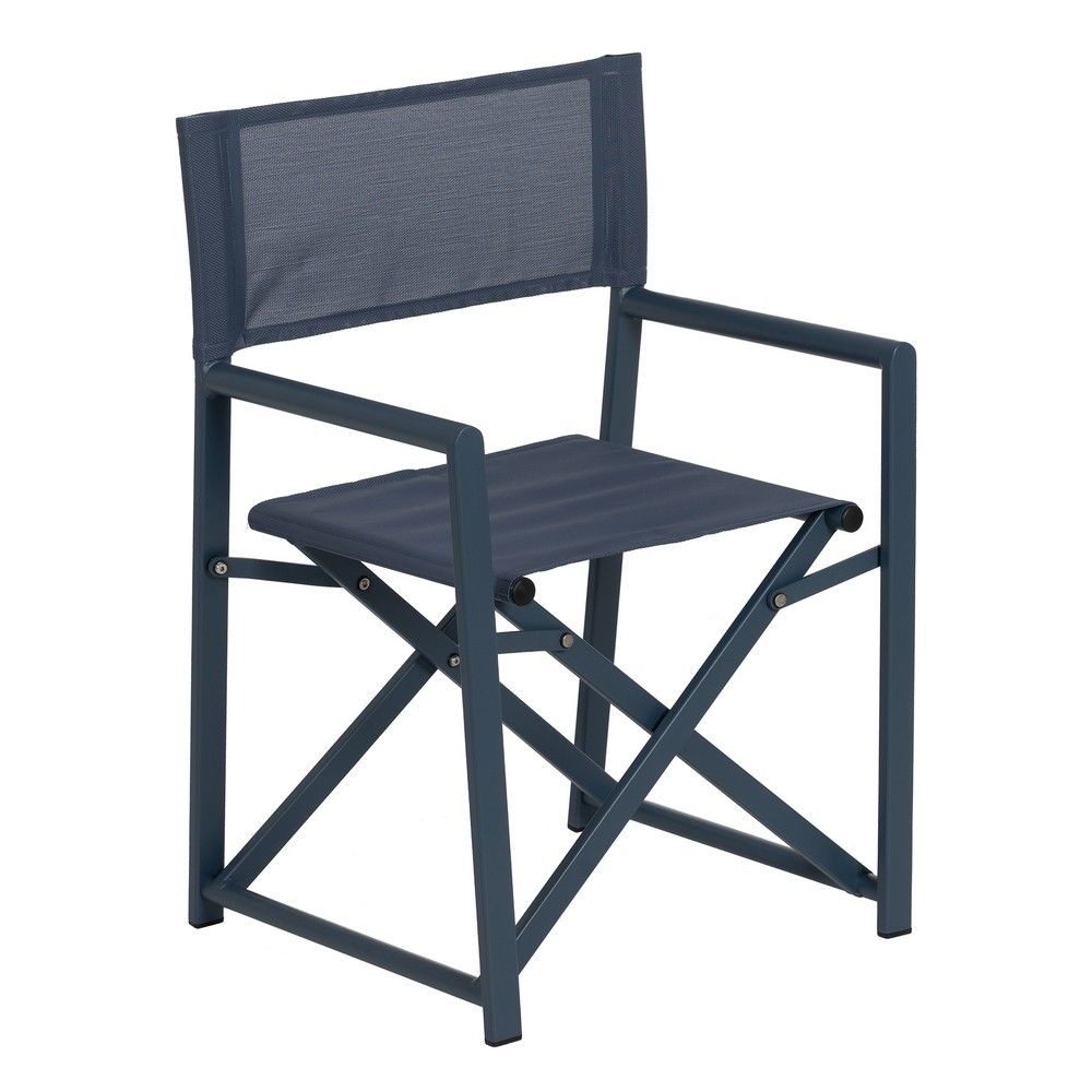 Chaise de salle à manger directeur en aluminium bleu - TEXTILENO 56 x 53 x 84 cm