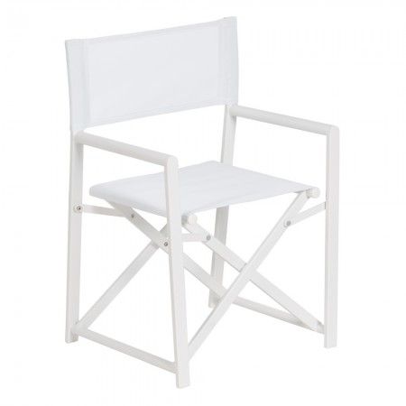 Silla de comedor director Blanco aluminio - TEXTILENO 56 x 53 x 84 cm