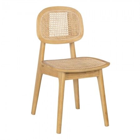 Silla de salón en madera de olmo color natural 42 x 50 x 79,50 cm