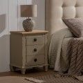 Comodino in legno color crema 48 x 36 x 61 cm