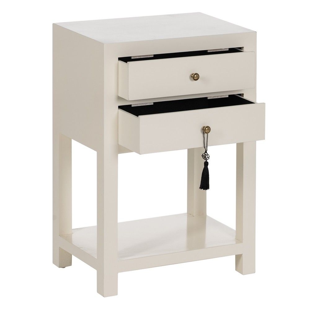 LOLAhome Nachttisch Mit Schublade & 2 Türen – Schlichtes Weiß, 50x40x66 Cm – Stylisch & Praktisch