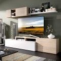 Mobile da Soggiorno TV - Collezione Elle - Bianco Lucido - Naturale 201 x 44 x 41 cm