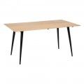 Mesa de jantar de madeira fixa natural - Preto 160 x 90 x 77 cm