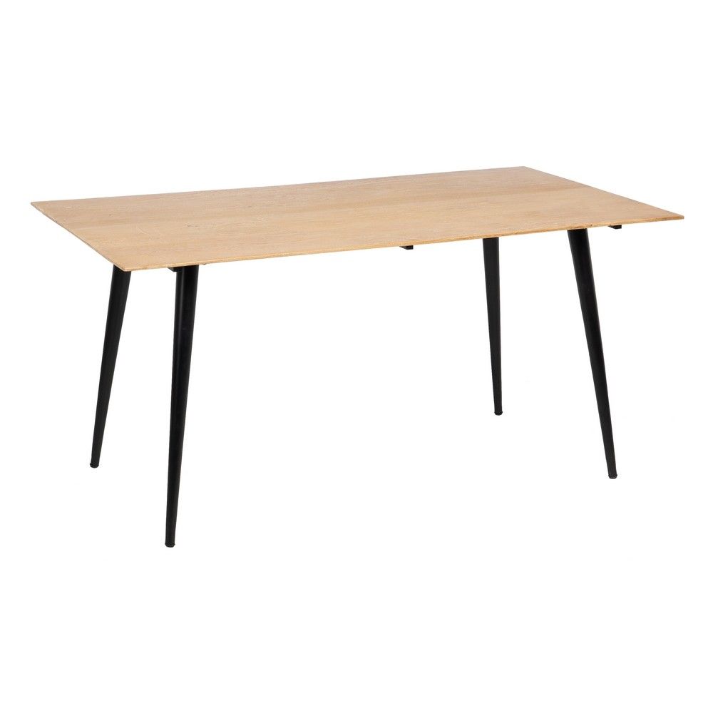 Mesa de comedor madera de acacia Natural-Negro diseño moderno