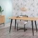 Mesa de comedor madera de acacia Natural-Negro diseño moderno