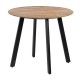 Mesa de comedor redonda de madera Mango Natural-Negro | fanmuebles