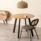 Mesa de comedor redonda de madera Mango Natural-Negro | fanmuebles