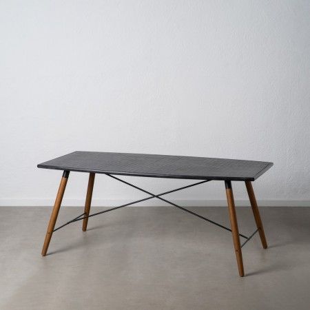 Mesa de Comedor Oslo | Madera de Xylosma y Hierro en Negro y Natural