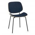Chaise de salle à manger rembourrée en bleu marine 49 x 50 x 80 cm