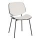 Silla de comedor tapizada blanco patas metal | fanmuebles
