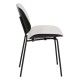 Silla de comedor tapizada blanco patas metal | fanmuebles