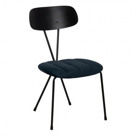 Sedia da pranzo blu in tessuto - Metallo 47,50 x 61 x 85 cm