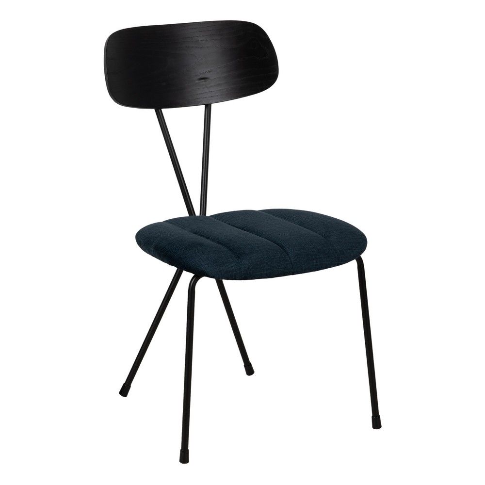 Sedia da pranzo blu in tessuto - Metallo 47,50 x 61 x 85 cm
