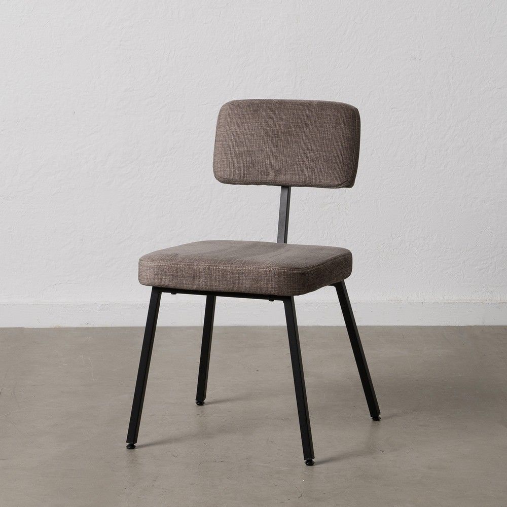 Chaise de salle à manger Gris Tissu - Métal 42,50 x 55 x 77,50 cm