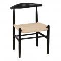 Esstischstuhl Schwarz Holz - Faser Wohnzimmer 53,50 x 47 x 77 cm