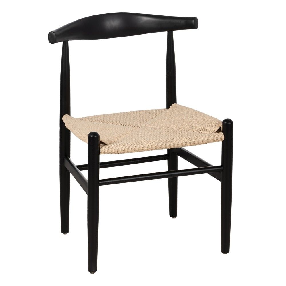 Chaise de salle à manger en bois noir - fibre de salon 53,50 x 47 x 77 cm