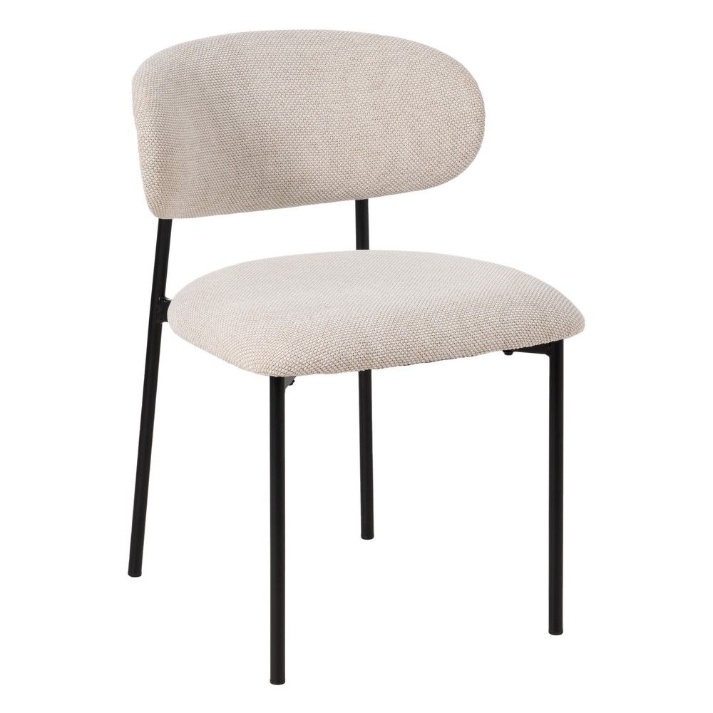 Silla de comedor asiento y respaldo tapizado crema 50 x 54 x 73,50 cm