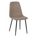 Silla de Comedor Tapizada Taupe Estructura Metal Negro 43x87x52 cm