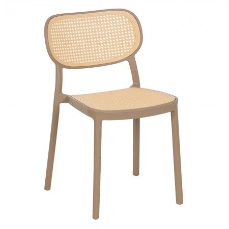 Silla de comedor apilable Beige - Taupe Polipropileno salón 53,80 x 47,50 x 78 cm