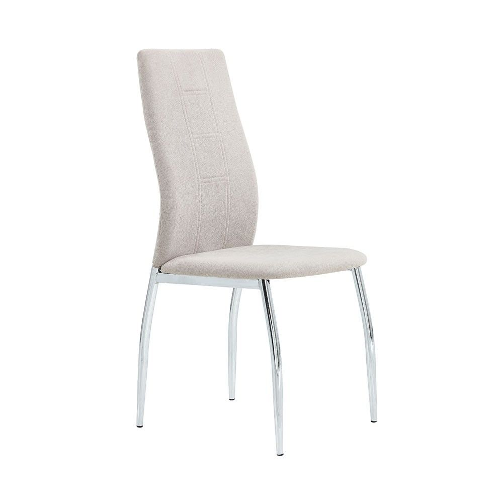 Silla comedor Roxana tapizada tela beig claro