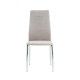 Silla de comedor tapizada en tela beige claro | fanmuebles