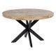 Mesa redonda comedor madera mango y hierro – Estilo industrial moderno | fanmuebles
