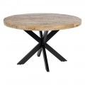 Mesa de jantar redonda fixa natural - Preto 130 x 130 x 77 cm