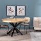 Mesa redonda comedor madera mango y hierro – Estilo industrial moderno | fanmuebles