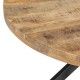Mesa redonda de comedor madera y metal – diseño estilo industrial único | fanmuebles