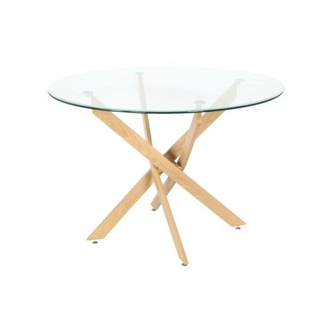 Table à manger ronde en verre Delia - Fanmuebles