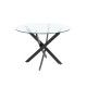 Tavolino in vetro rotondo con gambe nere Delia 80 x 40 x 80 cm.