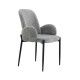 Chaise de salle à manger Beca, tissu gris rembourré.