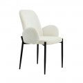 Silla de comedor Beca tapizado tela blanca 57 x 88 x 60 cm