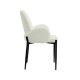 Chaise de salle à manger Beca, tissu blanc rembourré.