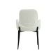 Chaise de salle à manger Beca, tissu blanc rembourré.