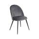 Silla de comedor Asturias Adara tapizada en tela Velvet gris oscuro con patas negras