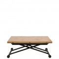 Table basse relevable extensible convertible en table à manger Gijón 100 x 39 - 77 x 57 - 114 cm