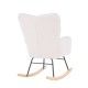Rocking chair Écija upholstered in white Teddy fabric