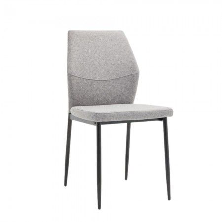 Silla de comedor tapizada Mérida en tela Easy Clean gris