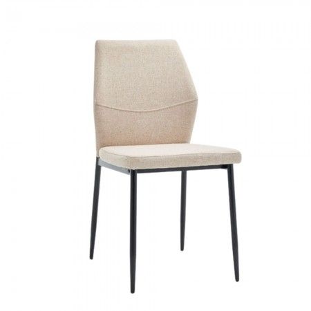 Silla de comedor tapizada Mérida en tela Easy Clean beige